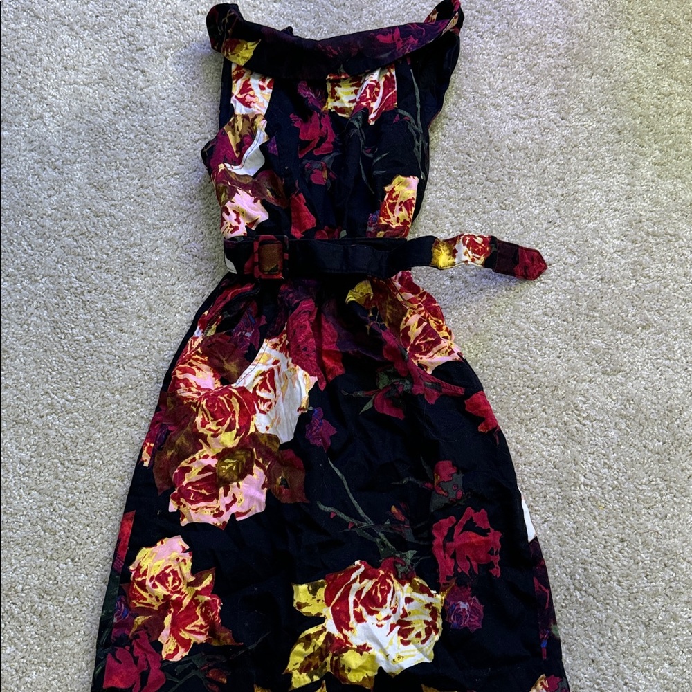 Grace Red and Black Floral Dress